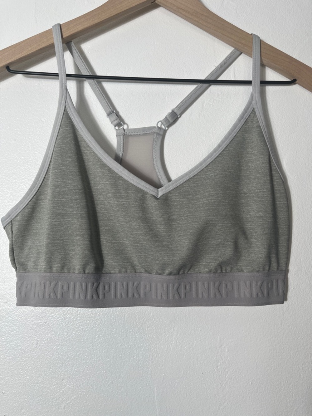 PINK Victoria's Secret Light Gray Seamless Logo Bralette